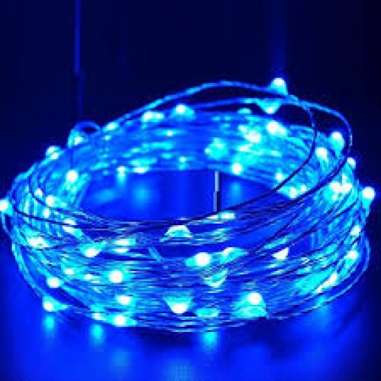 Luz Led Azul - Hilo Alambre 10 Metros - Alimentación USB - LED-5T2 (Cod:8191)