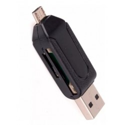 Lector de memoria SD y micro SD + adaptador OTG - USB 2.0 a Micro USB  (Cod:8327)