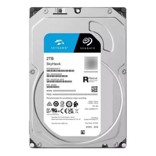 Disco Rígido SEAGATE 2TB SATA - 6gb/S - ST2000VX017  - Skyhawk (PARA DVR - SEGURIDAD) (Cod:8364)