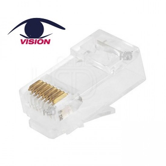 Conector Rj45 Macho Cat5 U Pin De Cobre Sin Chapado En Oro Rj45 5e U Vision