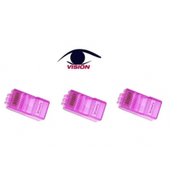 Conector RJ45 Macho CAT5e U 8P-8C - Varios Colores - RJ45(5E)6C - X unid -  Vision	 (Cod:8453)