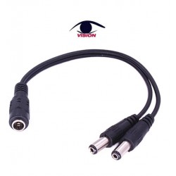 Splitter - Cable CCTV divisor de 1 a 2 vías / cable de CC; conector de alimentación de CC de un extremo a conector de CC de 2 salidas; 5.5 * 2.1 * 12 mm - Vision (Cod:8459)