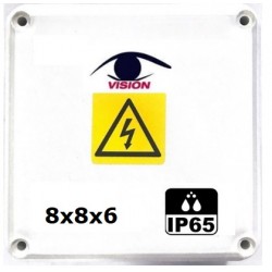 Caja de paso estanca Plástico IP65 - 8x8x6 - 504 - Vision  (Cod:8539)
