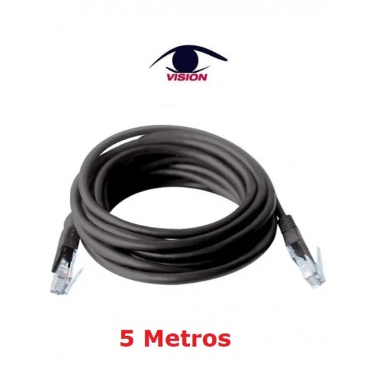 Cable patch cord de 5 metros - cat 5e - Vision (Cod:8554)