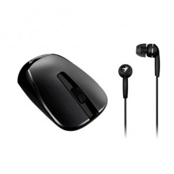 Mouse Genius inalambrico MH-7018 Negro - Ambidiestro USB + Auricular de REGALO (Cod:8822)