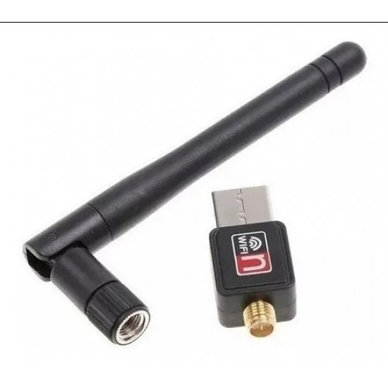 Adaptador Placa de Red Inalámbrica USB - 150m Con Antena 5dbi - DN-W150U2 (Cod:8833)