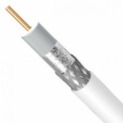 Cable Coaxil RG6 - 75º C -  75 ohms - 6.93mm - 3GHz - Por metro - Blanco (Cod:8847)