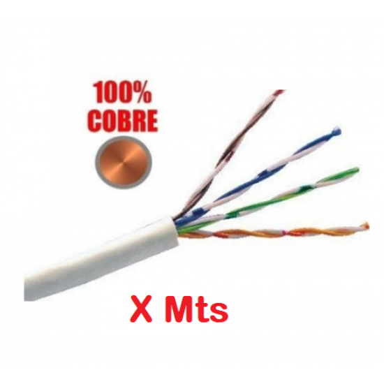 100% Cobre - Cable Vision UTP INTERNO flexible Cat 5E Gris - CAT5EU305E x metro (Cod:8903)