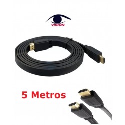 Cable HDMI a HDMI Plano - 14 + 1 - CCS - 1.4v - 1080P - 3D - 5 metros - Vision (Cod:9042)