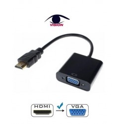 Cable Conversor HDMI Macho a  VGA Hembra - HTV100P - Vision (Cod:9059)