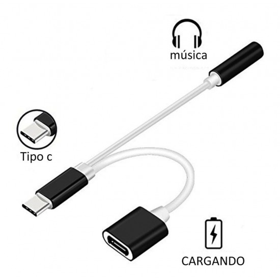 CABLE ADAPTADOR MINI PLUG 3.5MM HEMBRA A USB TIPO C