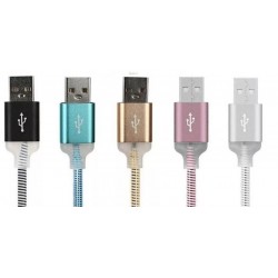 Cable Micro usb macho a USB macho con LUZ Y cable reforzado - 1MT (Cod:9181)