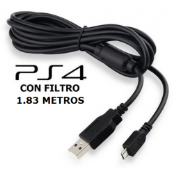 Cable micro USB macho a USB macho - 1.83Mts - con filtro - ideal PS4 (Cod:9221)