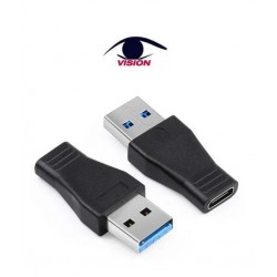 Adaptador USB C - Usb macho a Tipo C hembra OTG - Vision (Cod:9284)