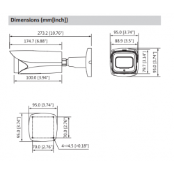 DH-IPC-HFW5442EP-ZE-2712 - Cámara Bullet IP Varifocal - 4 MP - IR 50 Mts - Ful Color Starlight - Metálica -  Entrada / salida de alarma y audio  - Ranura para tarjetas Micro SD - 2.7 mm – 12.0 mm - IP67 - Dahua (Cod:9287)