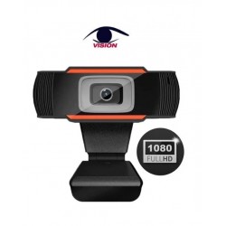 Cámara Web USB 2.0 - 1080P -rotación 180°- Montaje libre de pie - Micrófono - USB870H - Vision (Cod:9407)
