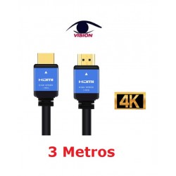Cable HDMI a HDMI 4K - 19 + 1 - 2.0 v - 4K - 3D - 7.3 mm - 3 metros - Vision (Cod:9431)