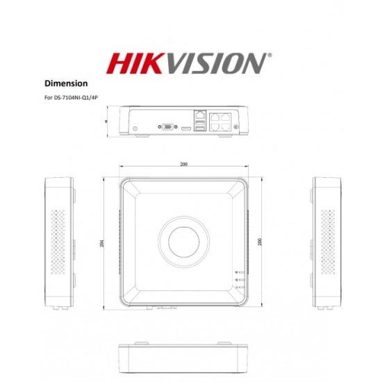 DS-7104NI-Q1/4P - NVR 4 Canales - HIKVISION (Cod:9629)