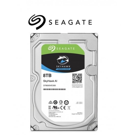 Disco Rígido SEAGATE 8TB SATA - 6gb/S - ST8000VE001 - Skyhawk AI (PARA DVR - SEGURIDAD) (Cod:9678)