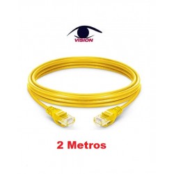 Cable patch cord de 2 metros - UTP CAT 6 - Amarillo - Vision  (Cod:9764)