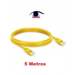 Cable patch cord de 5 metros - UTP CAT 6 - Amarillo - Vision  (Cod:9765)