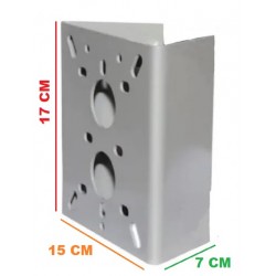  Soporte Metalico de camara para poste  - 17 x 15 cm - Blanco - Vision (Cod:9776)