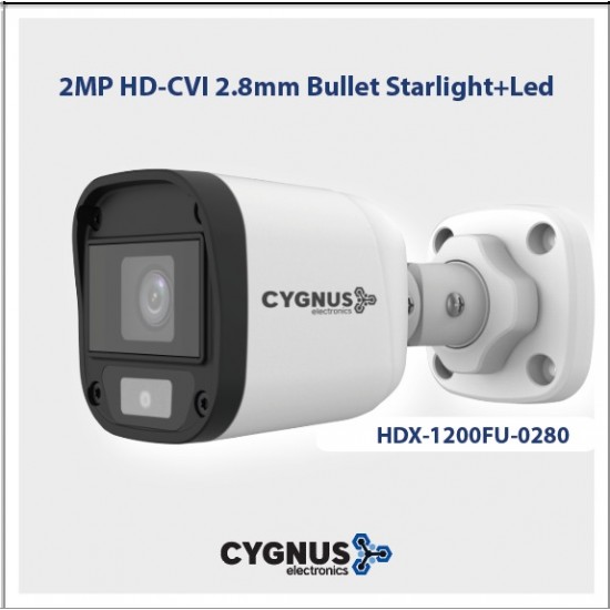 CY-HDX1200FU-0280 - Camara Bullet - IP 67 - Starlight + Led - Cygnus (Cod:9805)
