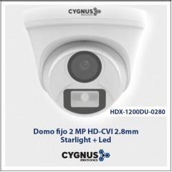 CY-HDX-1200DU-0280 - Camara Domo - IP67 - Starlight + Led - Cygnus (Cod:9807)