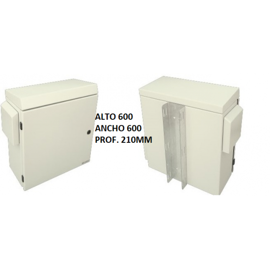 Gabinete Metálico estanco de POSTE para CCTV - IP-65 - Con bandeja galvanizada - ALTO 600 ANCHO 600 PROF. 210 MM - GCCTV 6060-21 - Gabexel (Cod:9895)